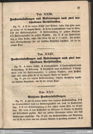 Tab. XXV. Verzierte Fenstereinfassungen