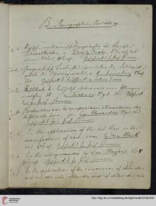 B. Monographien, Berichte p.p.