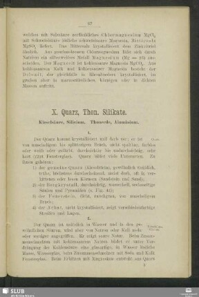 X. Quarz, Thon. Silikate. Kieselsäure, Silicium. Thonerde, Aluminium