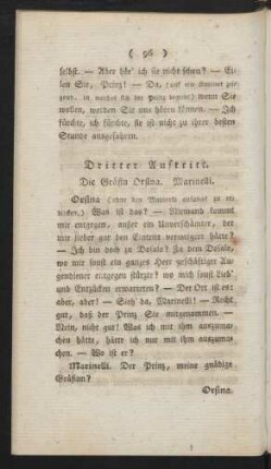Dritter Auftritt. Die Gräfin Orsina. Marinelli.