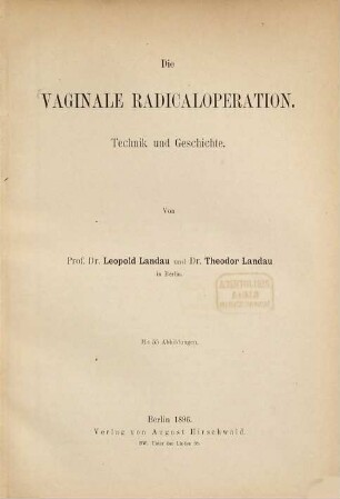 Die vaginale Radikaloperation