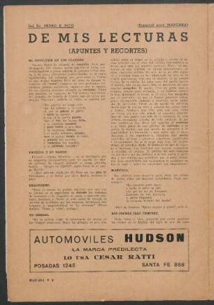 De mis lecturas : (apuntes y recortes)