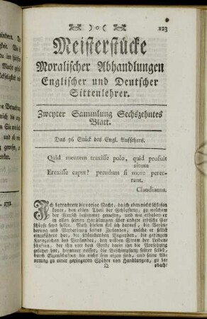 Zweyter Sammlung Sechszehntes Blatt.