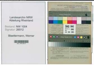 Entnazifizierung Werner Blaettermann , geb. 04.08.1908 (Arbeiter)