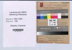 Entnazifizierung Friedrich Giebels , geb. 02.07.1913 (Gewerbelehrer)