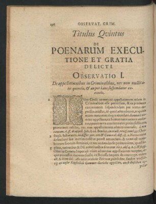 Titulus Quintus. De Poenarum Executione Et Gratia Delicti.