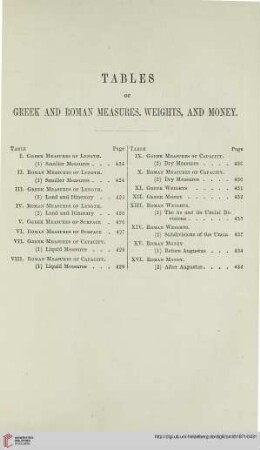 Table of greek and roman measures, weights, and money