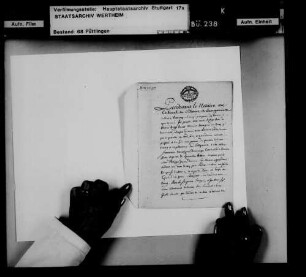 Acquet au profit de S.A.S. Monseigneur Dominique Constantin sur Anne Marie Rethgen, veuve de Nicolas Kopp de Puttelange.
