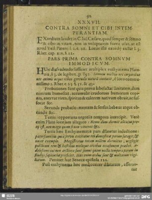 XXXVII. Contra Somni Et Cibi Intemperantiam