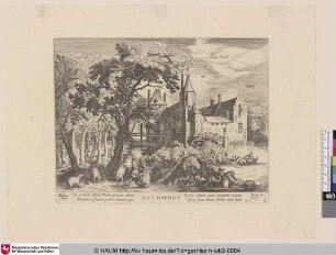 Maersen, Autumnus [Herbst, im Hintergrund das Schloss Maersen]