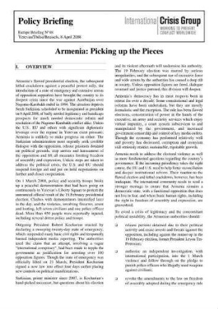 Armenia : picking up the pieces