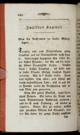 Zwölftes Kapitel. - Siebenzehntes und leztes Kapitel.