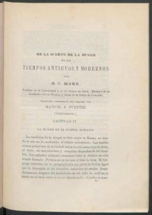 De la suerte de la muger en los tiempos antiguos y modernos - (Continuación.)