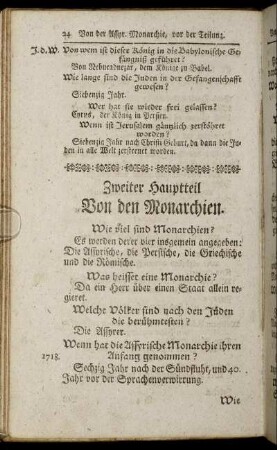 Zweiter Haupteil. Von den Monarchien. - Der Vierte Hauptteil. Von der Griechischen Monarchie.