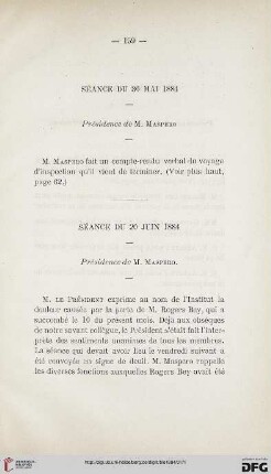 Séance du 30 Mai 1884
