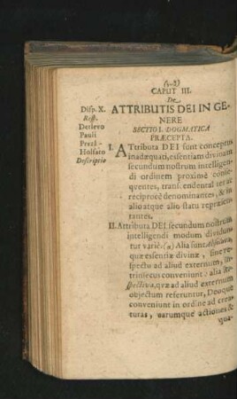 Caput III. De Attributis Dei In Genere.