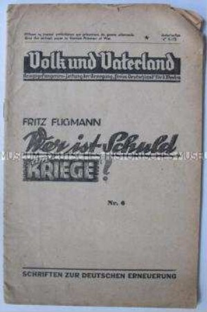 Kriegsgefangenen-Zeitung "Volk und Vaterland" zur Frage der Kriegsschuld