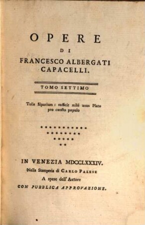 Opere Di Francesco Albergati Capacelli. 7