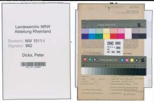 Entnazifizierung Peter Dicks , geb. 06.08.1903 (Vorsitzender)