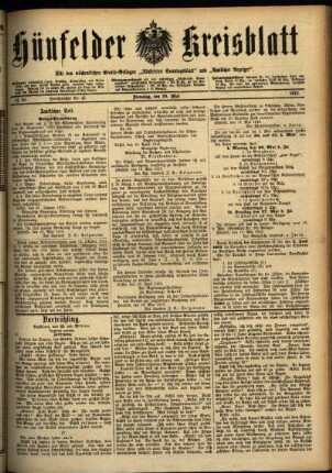 Ausgabe vom Dienstag, den 20. Mai 1913.