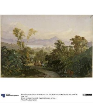 Reiter am Pátzcuaro-See. Rückblick von der Straße nach Ario