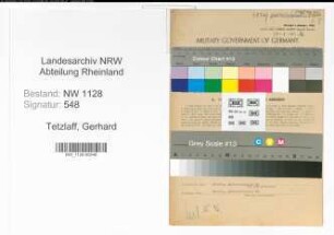 Entnazifizierung Gerhard Tetzlaff , geb. 23.03.1921 (Polizist)