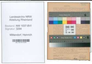 Entnazifizierung Heinrich Mittendorf , geb. 13.07.1902 (Abt.Vorsteher)