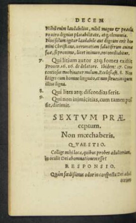 Sextum Praeceptum.