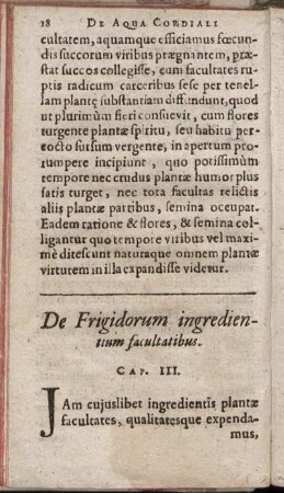 De Frigidorum ingredientium facultatibus. Cap. III.