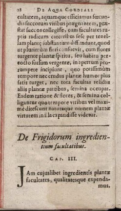 De Frigidorum ingredientium facultatibus. Cap. III.
