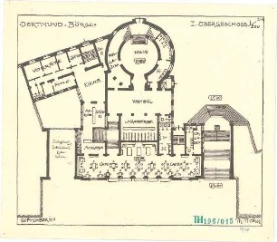 Fischer, Theodor; Dortmund; Börse - Grundriss 1. OG