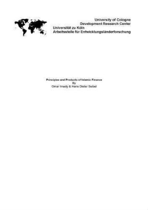 Principles and products of Islamic finance
