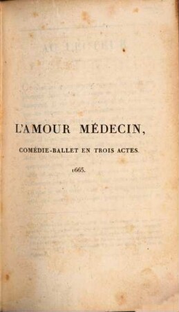 Oeuvres de Molière : avec un commentaire, un discours préliminaire, et une vie de Molière. 5