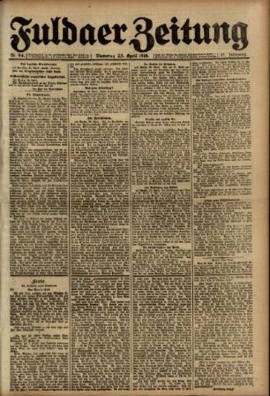 Ausgabe vom Dienstag, den 23. April 1918.