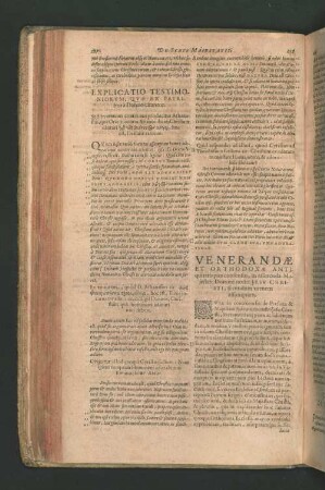 VENERANDAE ET ORTHODOXAE ANTIQUITATIS pius consensius, in asseranda Majestate Domini nostris JESU CHRISTI secundum carnem assumptam.
