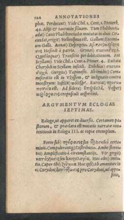Argumentum Eclogae Septimae.