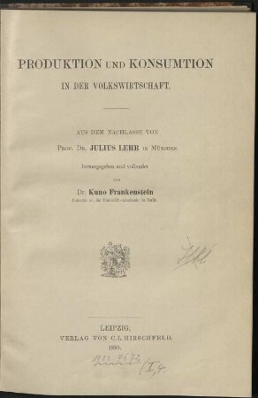 Produktion und Konsumtion in der Volkswirtschaft