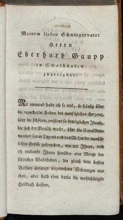 Meinem lieben Schwiegervater Herrn Eberhard Gaupp in Schafhausen zugeeignet!