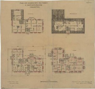Fischer, Theodor; Traunstein; Augenklinik Dr. Fischer - Grundriss Keller, Grundriss EG, Grundriss 1. OG, Grundriss DG