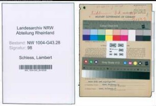 Entnazifizierung Lambert Schless , geb. 16.09.1899 (Konstrukteur)
