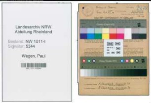 Entnazifizierung Paul Wegen , geb. 15.01.1898 ()