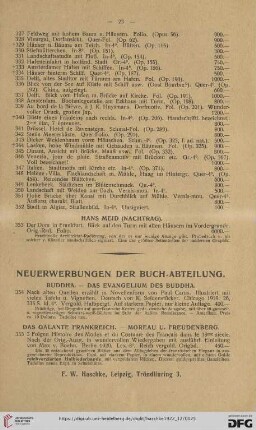 Neuerwerbungen der Buch-Abteilung (Nr. 354 - 360)