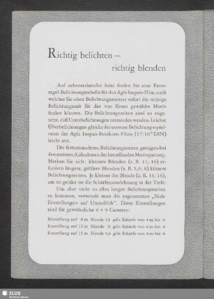 Richtig belichten, richtig blenden