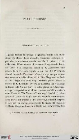 Parte seconda: Ingrandimenti della città