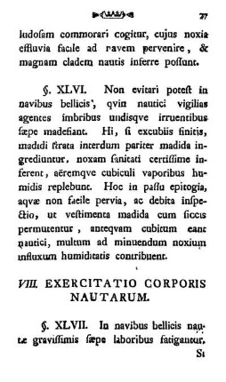 VIII. Exercitatio Corporis Nautarum