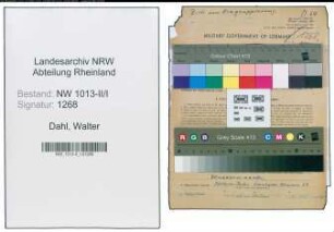Entnazifizierung Walter Dahl , geb. 19.04.1898 (Werksleiter)