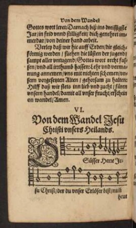 VI. Von dem Wandel Jesu Christi unsers Heilands.