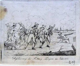 Beschuss der Festung Torgau im Jahr 1813