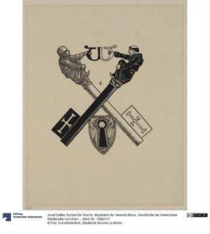 Symbol für Worms. Illustration für: Heinrich Boos. Geschichte der rheinischen Städtekultur von ihren Anfängen bis zur Gegenwart mit besonderer Berücksichtigung der Stadt Worms. Berlin: Stargardt 1897