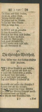 86. Die thörichte Weisheit
